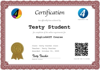 English4IT Certificate