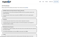 Vocabulary list